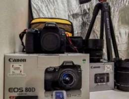 Canon EOS 80D with 2 Lenses, Tripod, Bag, ...