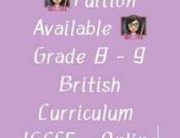 Tuition Grade 8 - 9 | IGCSE | British Curr...