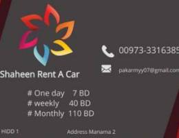 I have car for rent monthly