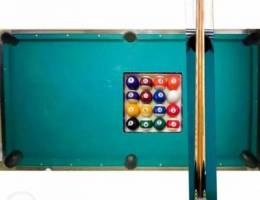 Billiard with Pool and Cue Stick