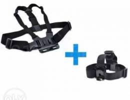 go pro action camera head strap and chest ...