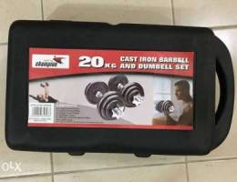 20kg Dumble Set with box for 20 dinars onl...