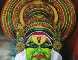 Kerala ethnic traditional kathakali painti...