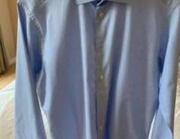 Menâ€™s Eton slim fit blue shirt