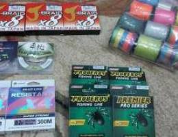 Quality braided fishing lines 8x and 4x