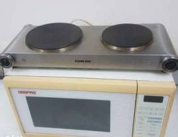 Microwave with electric stove