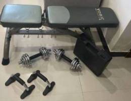 Flat Bench and Dumbbells