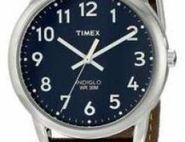 timex men's easy reader leather strap watc...