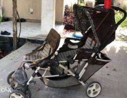 Double capacity baby stroller