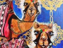 Arabian Camel Painting canvas 18x24 inc