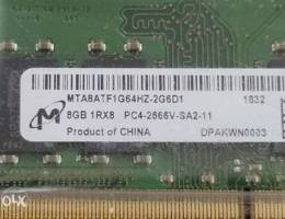 Crucial micron 8GB RAM 2666MHZ laptop ram ...