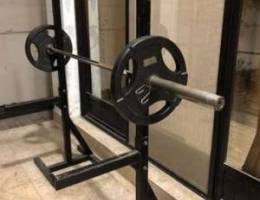 Olympic Barbell and 20kg Rubber Weight Pla...