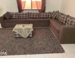 LShape sofa set with curtains for sale