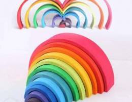 Rainbow wooden block 10 piece