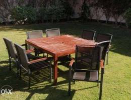 Garden table with 8 chairs