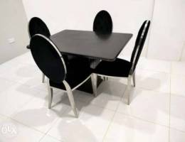 High quality white metal dining table & ch...