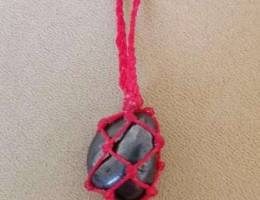 Hand made necklaces, wax rope with real st...