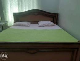 Heavy wooden lock system bed with bed metr...