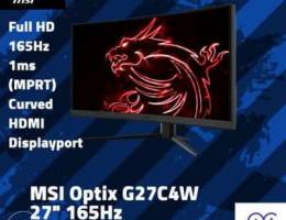 MSI optix 27" curved gaming display 165Hz