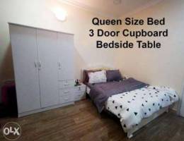 Queen Size Bed with 3Door Cupboard