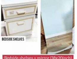 Bedside shelves + mirror - 2 BD only