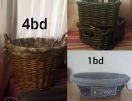Wicker basket and boxes for sale