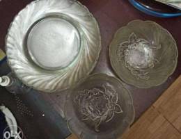 Glass plates and bowls for sale