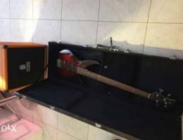 Bass guitar and amp+case