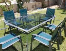 garden table and 6 chairs