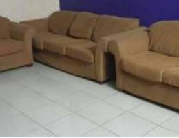 7 seater brown sofa set (3 + 2 + 2) - 35 B...