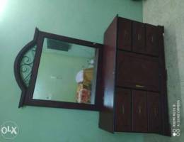 Cot,Dressing table, cupboard, mattress