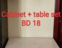 Cabinet plus table set for sale