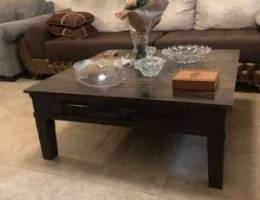 For sale LSHAPE sofa with pure wood table