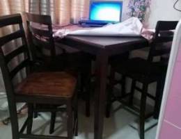 Wooden Dining Table with 4 Chairs for Sale